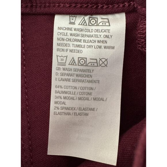 Belle by Kim Gravel Petite TripleLuxe Twill Gaucho Bordeaux 6 Petite NWOT Pocket - Picture 7 of 11